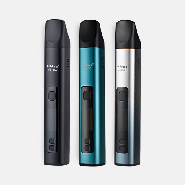 Xmax V3 Pro Vaporizer in black, blue and silver.