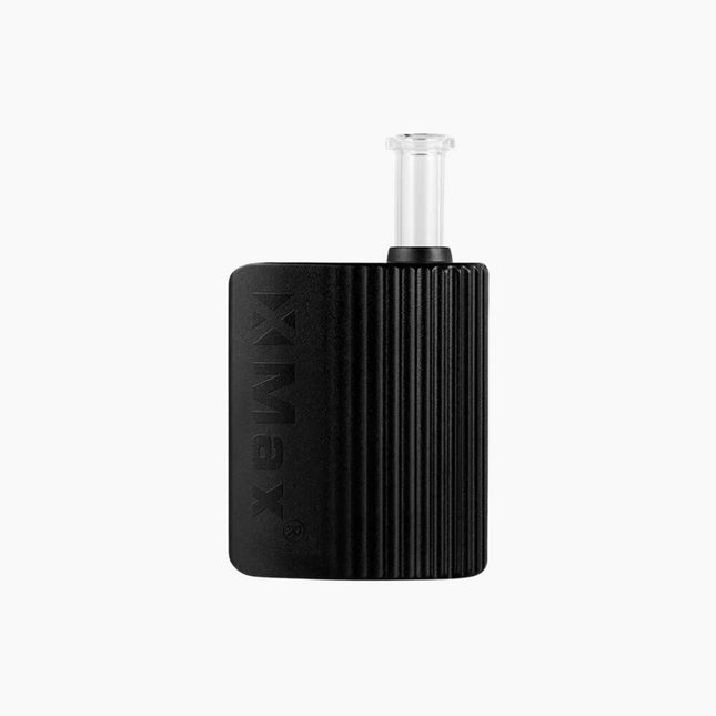 Black XMAX vaporizer on a white background